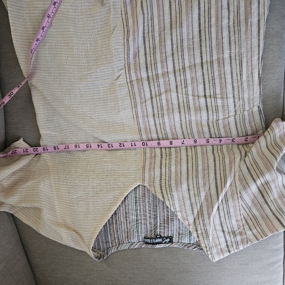 Leopards & Roses tunic top Medium gray tan assymetrical patchwork half sleeves - Picture 13 of 13